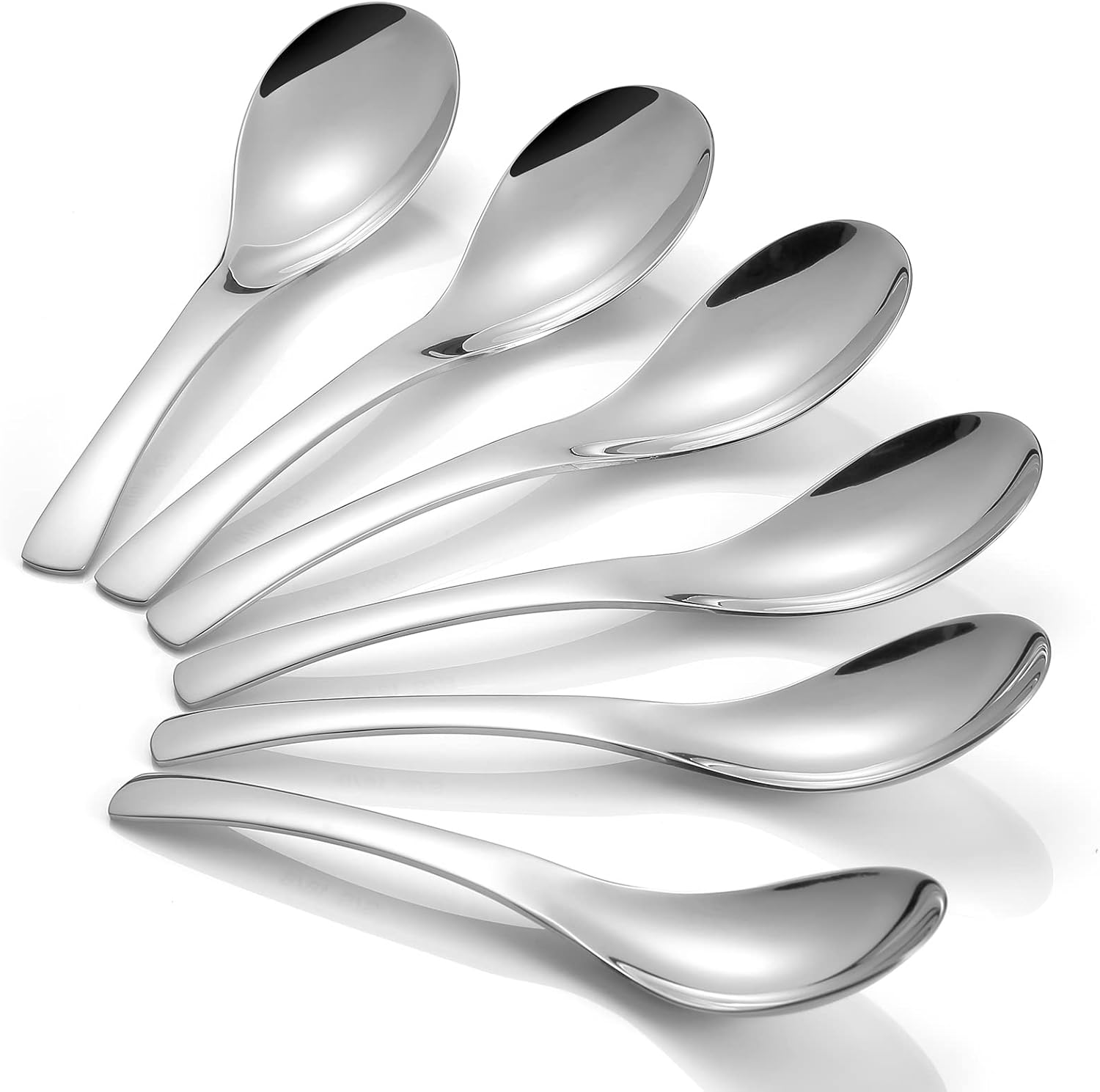 Soup Spoons, 6 Pieces Cereal Spoon, 6.7 Inch Table Spoons Silverware Thickened S