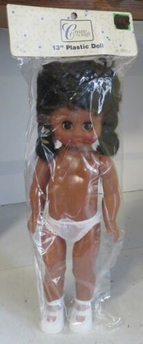 NEW African American Doll Dark Skin 13" Black Hair Create a Craft Vintage Beauty - Picture 1 of 9