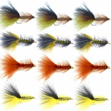 Bead Head Woolly Bugger Streamer Flies -12 Bass Trout Fly Fishing Flies - Size 4