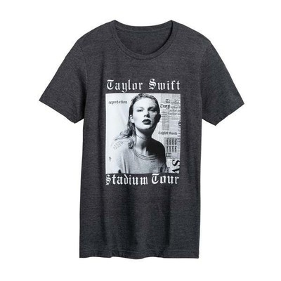 Official TAYLOR SWIFT Reputation Album Stadium Tour newsprint Tee Shirt Grey M | eBay