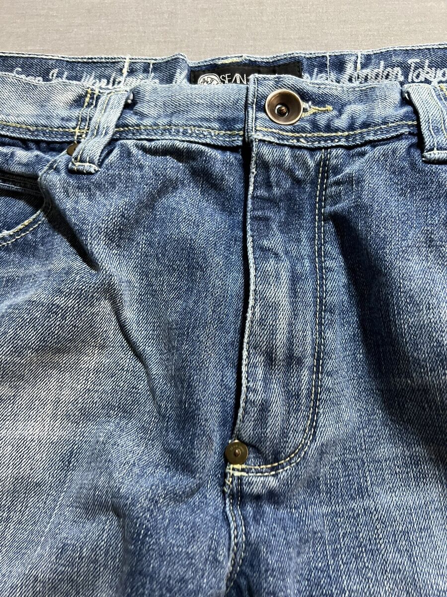 Sean John Jeans 36 Baggy Y2K Patchwork Straight Leg Pocketed Sean John Jeans 36 Baggy Y2K Patchwork Straight Leg Pocketed