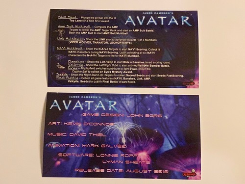 Avatar Stern Pinball Apron Instruction Cards Ebay Avatar Stern Pinball Apron Instruction Cards Ebay