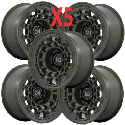 BLACK RHINO GREEN WHEELS 17X8 FITS JEEP WRANGLER GRAND CHEROKEE