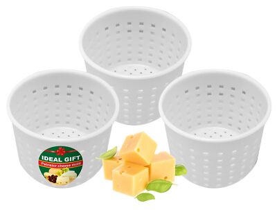 3 pcs Small Cheese Mold for Cheese Making 1/3 qt - Soft Cheese Molds - Homema...