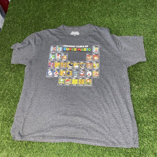 Super Mario Periodic Table Of Characters T Shirt Mens Xl Gray