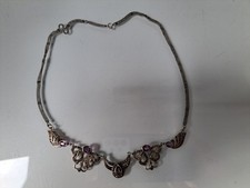 edles , altes Collier , Kette  , 925 Silber mit Amethysten und Markasit