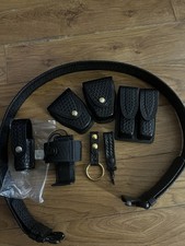 Tex Shoemaker & Sons 204 With Mag Pouch Oc Case  2” Duty Belt Basketweave
