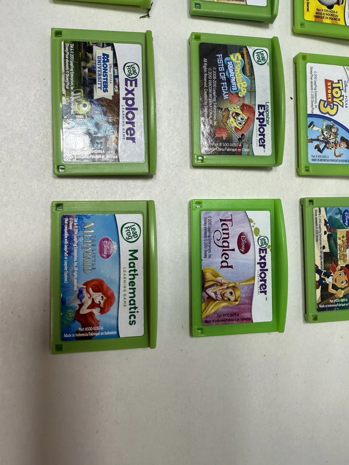 Leap Frog Leapster Explorer Games Lot Of 9 SpongeBob Toy Story 3 Monsters Univ - Image 2 of 4