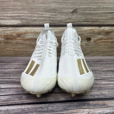 Mens Size 6.5 Adidas Adizero Primeknit White Gold Football Cleats