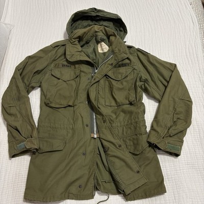 Vintage Army Jacket Mens Small Green M65 Field Coat 60s Alpha Industries OG 107