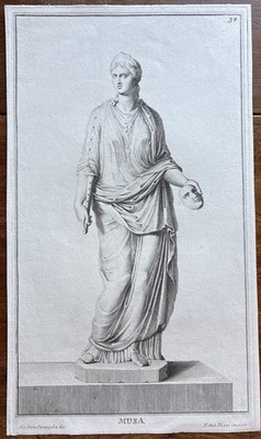 Antike klassische mythologische Muse Thalia mit Theatermaske 1741