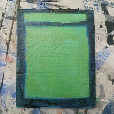 Original Fine Art Painting Acrylic On Cardboard 6x7.5 Bog IHF