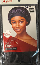 Kiss Silky Satin Bonnet One Size Fits All Wide Elastic Black DH01