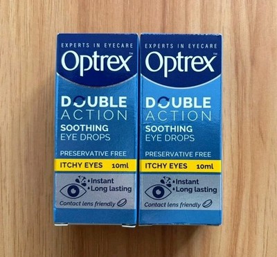 2 x 10 ml Optrex DOUBLE ACTION ITCHY EYES Tropfen | Kontaktlinsensicher