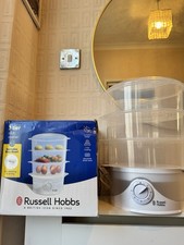 Russell Hobbs 3 Tier Electric Food Steamer, 9L, Dishwasher 800W, 21140,