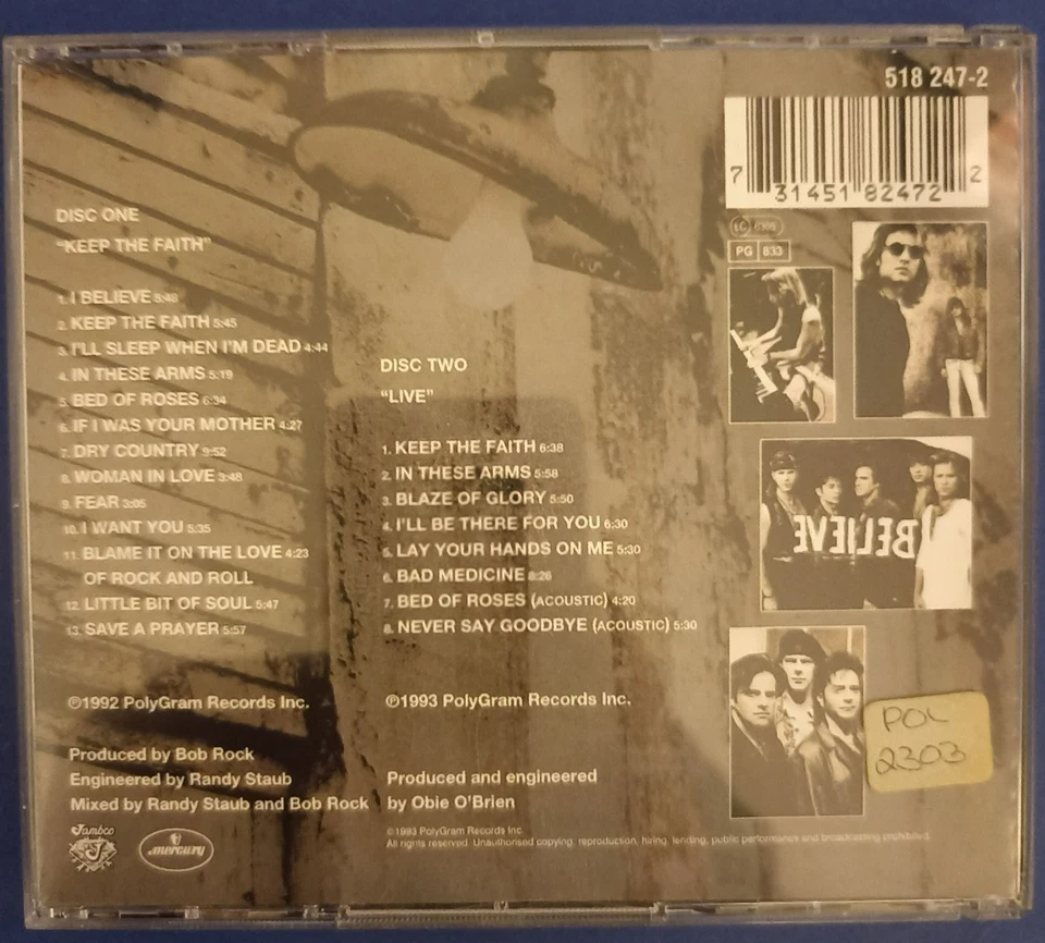 CD - BON JOVI- KEEP THE FAITH - 2 CD SET MIT POSTER 1993 - Bild 2 von 4