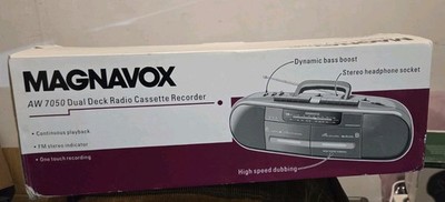 Vintage Magnavox AW7050/17 AM/FM Cassette Player High Speed Dubbing Boombox NOS