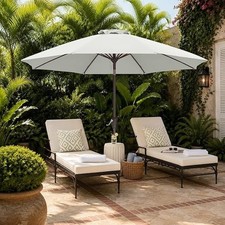 ABCCANOPY Parasol Umbrella with 7 Sturdy Ribs 7.5FT Light Beige FOR AUCTION