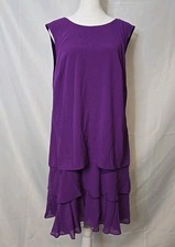 Lauren Ralph Lauren Georgette Shift Dress Purple Verbena 12