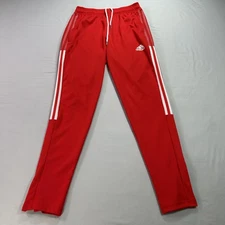 Adidas Tiro 21 Track Pants Mens Small Red White Athletic Zip Ankle Primegreen