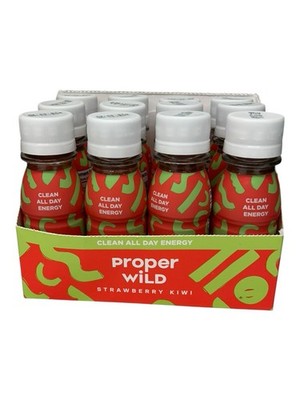 PROPER WILD Energy Shot Strawberry Kiwi 2.5oz Qty 12 Healthy Organic VEGAN
