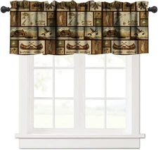 Retro Cabin Vintage Cottages Animal Deer Moose Bear Country Curtain Black Out...