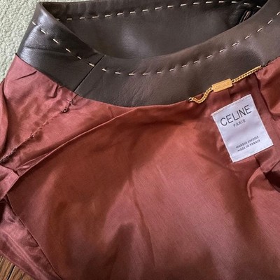 Good Condition CELINE Old Celine Vintage Lambskin Leather Jacket