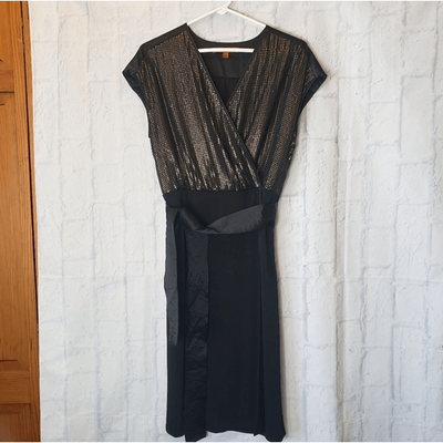 narciso rodriguez for design nation dress NARCISO RODRIGUEZ FOR DESIGN NATION Faux Wrap Sequined Dress Medium