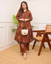 Women's Floral Cotton Kurta Pant Set Indian Ethnic Co-Ord Set Printed Kurti