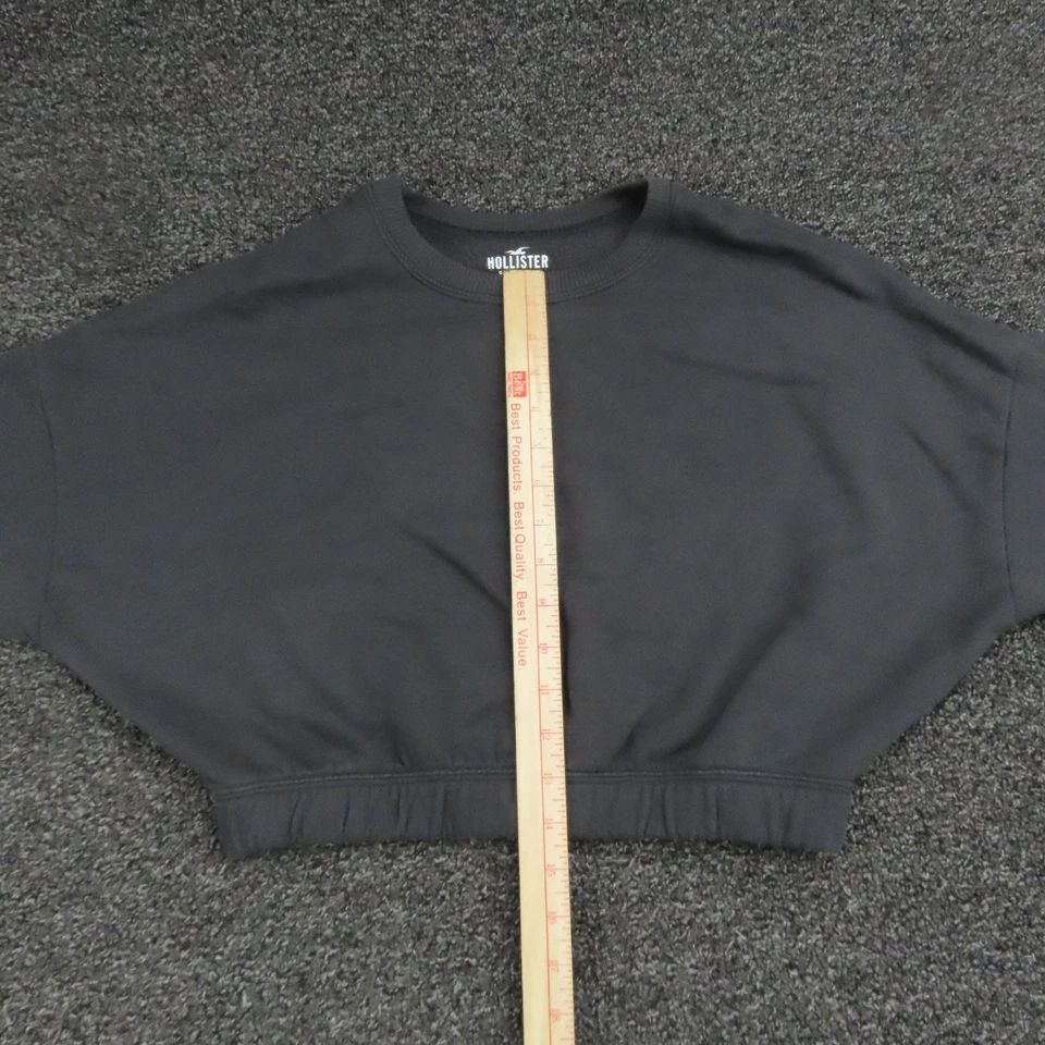 Hollister Sudadera Mujer Pequeña Recortada Pullover Cuello Redondo Manga Larga Top Foto 4 de 4