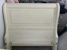Beautiful French Style Cream Wooden Sleigh Double Bed With Mattress