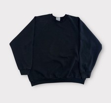 Vintage Blank Sweatshirt Adult 2XL Black Crewneck Pullover Fruit Of The Loom