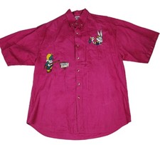 Vtg Acme Clothing Company Looney Tunes Shirt Large Bugs Bunny Elmer Dude Button