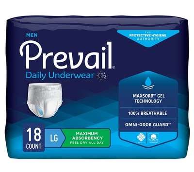 Prevail Incontinence Protective Underwear for Men, Maximum Absorbency, Large,...