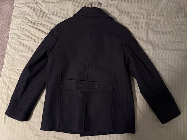 Abrigo Crewcuts J.Crew Factory Niños Mezcla de Lana Doble Pecho Guisante Negro Talla 12 Foto 2 de 4