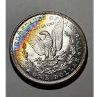 1884 Morgan Silver Dollar $1 - Uncirculated with Natural Rainbow Toning