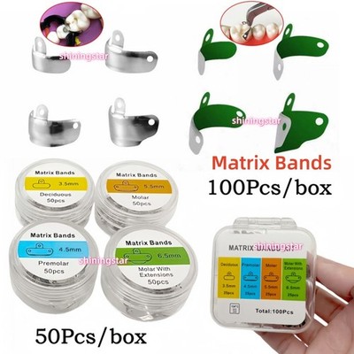 50 Pcs Dental Matrix Bands Palodent V3 Style Sectional Contoured Matrices Refill