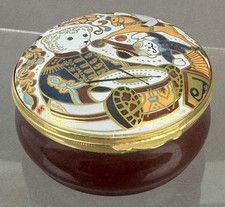 1999 Crummles & Royal Crown Derby Enamel Christmas Box, Drumming Teddy, 60/750