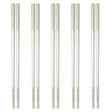 5 par pałeczek ze stali nierdzewnej 21cm / 8,27", odcień srebra