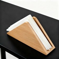 1PC Wooden Tissue Holder Creative Napkin Stand Vertical Paper Storage Rack