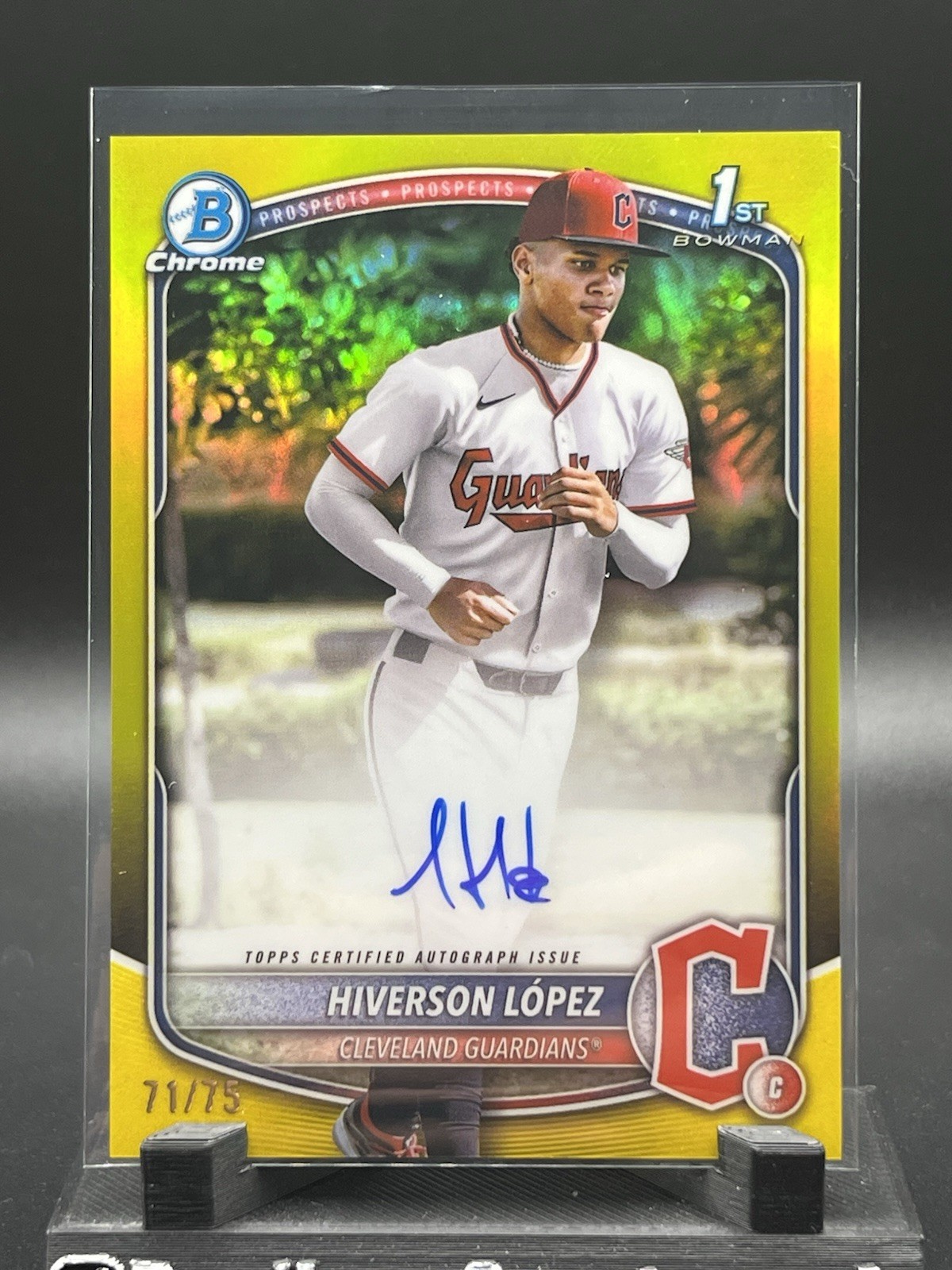 2025 Hiverson Lopez Bowman Chrome 1st Yellow Auto #71/75 GUARDIANS