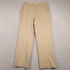 Alfred Dunner Pants Womens 12 Beige Straight Leg Pull On Elastic Waist Stretch