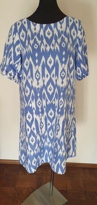 Blau-weißes   Leinenkleid, Sommerkleid, Tunika WIE NEU  Lawrence Grey  Gr. 40