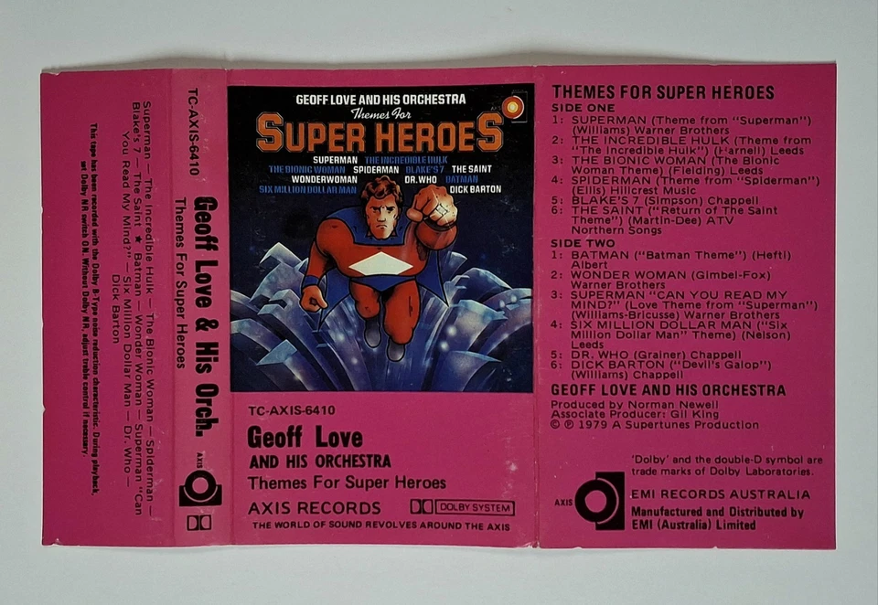 THEMES FOR SUPER HEROES By Geoff Love & Orchestra Cassette Tape Movie Soundtrack - Image 3 of 4