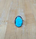 Sterling Silver Vintage Antique Handmade Turquoise Ring Sz 5