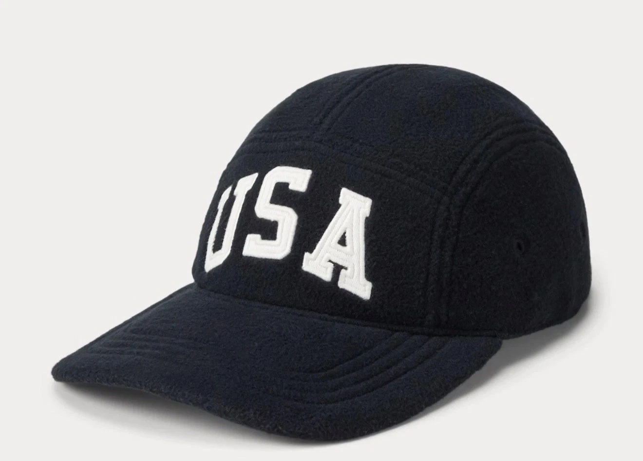 NWT Polo Ralph Lauren Black USA AMERICAN FLAG Fleece Baseball Cap Hat