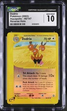 LOW POP CGC 10 Gem Mint Dodrio Reverse Holo Aquapolis 2003 Pokemon Card 46/147  on eBay