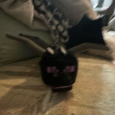 Minecraft Ender Dragon Plush Doll Toy Black with Purple Eyes Video Game