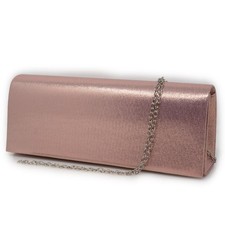 Pochette rose gold in raso donna clutch oro rosa da cerimonia elegante borsetta