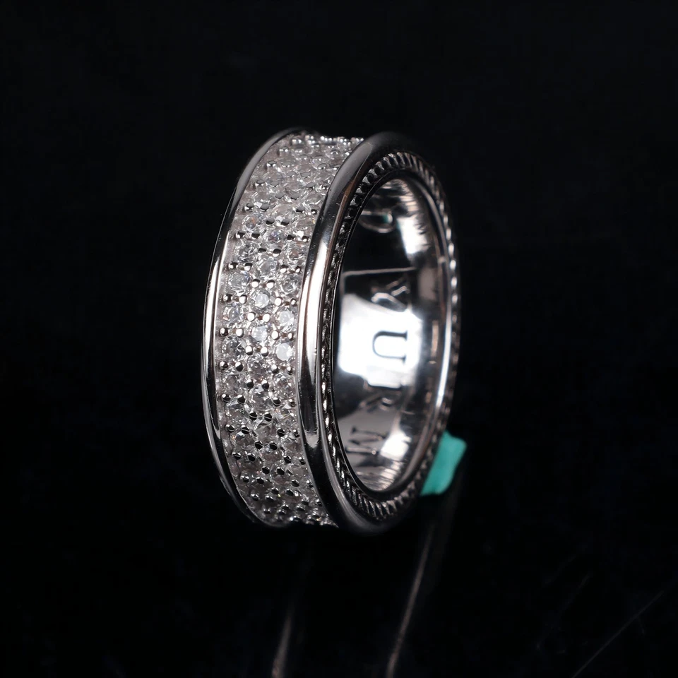 ANILLO DAVID YURMAN 8,5 MM SS DIAMANTES BLANCOS AERODINÁMICOS PARA HOMBRE TALLA 8 Foto 4 de 4